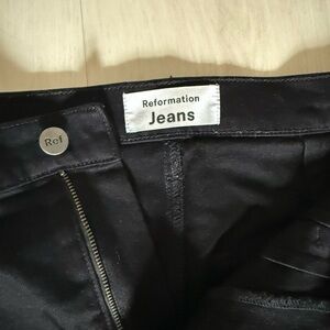 Reformation High Rise Slim Black Jeans